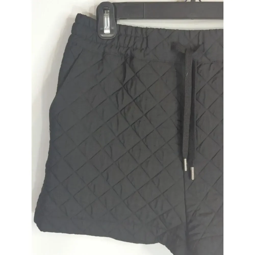 Zara Black‎ Quilted Bermuda Shorts Women's Small High Waisted Pull On Casual